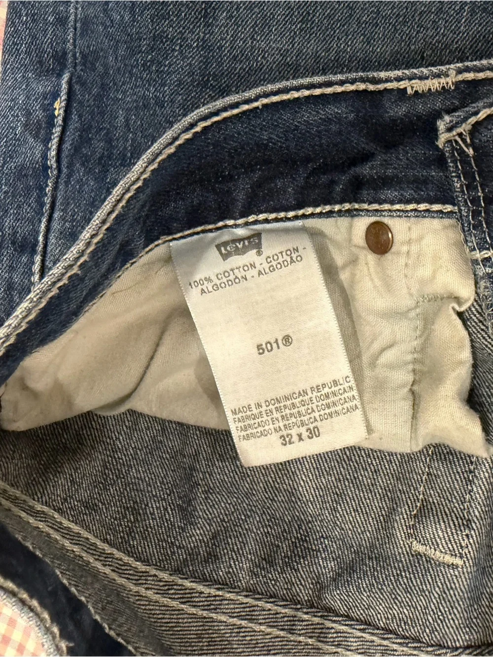 Levi's Dark Blue Straight Jeans with Light Distressing